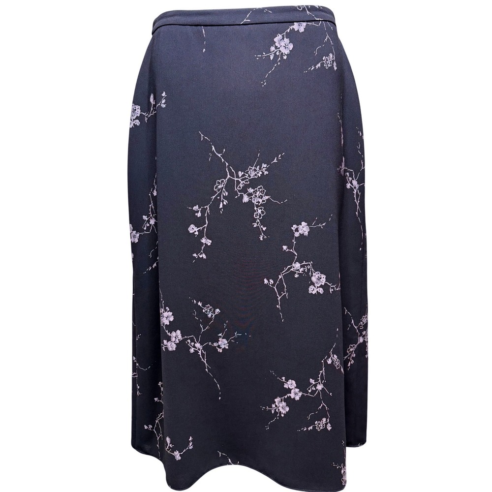 NWT JONES WEAR Womens Midnight Blue Floral Maxi Straight Skirt 14 Petite Modest